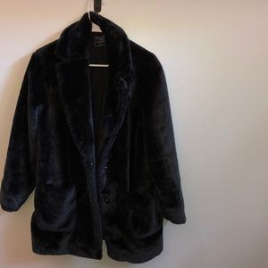 Faux Fur Black Coat